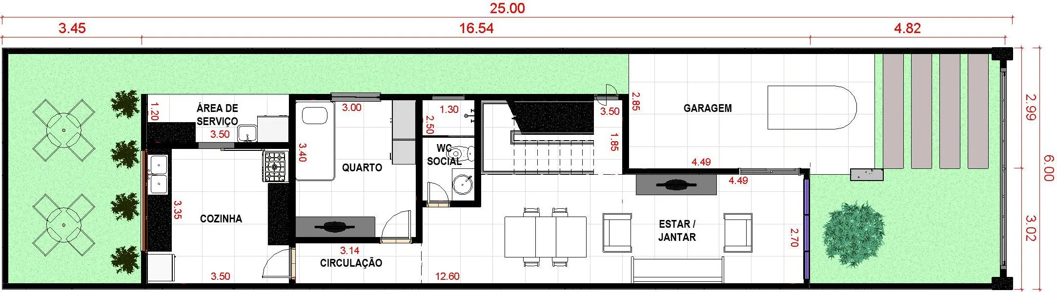 Sobrado com 163,80 m², 3 quartos, 2 suítes (uma com varanda), 3 banheiros, 2 vagas de garagem, fachada moderna e área íntima reservada - Ideal para lote de 06x25m