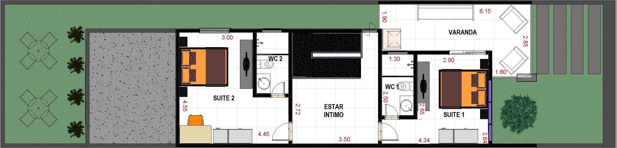 Sobrado com 163,80 m², 3 quartos, 2 suítes (uma com varanda), 3 banheiros, 2 vagas de garagem, fachada moderna e área íntima reservada - Ideal para lote de 06x25m
