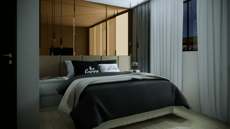 Sobrado moderno com 122,66 m², 3 quartos, 2 suítes (uma com varanda), 3 banheiros, 1 vaga de garagem, área íntima reservada, closet, área gourmet e cozinha integrada com sala - Ideal para lote de 06x20m
