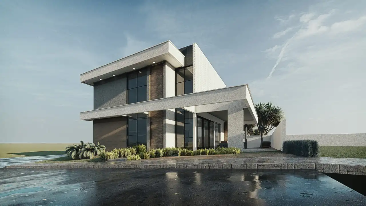 Sobrado para condomínio fechado com 213,96 m², 5 quartos, 4 suítes (3 com closet e 1 de empregada), 6 banheiros, área gourmet com piscina, cozinha com despensa e fachada imponente - Ideal para lote de 20x20m