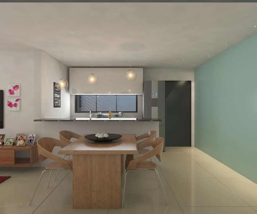 Projeto de casa térrea com 91,12m², 2 quartos, suíte, 2 banheiros e 2 vagas de garagem. Ideal para terrenos de 6x25m. Design funcional e moderno. Disponível na Solidar Projetos.