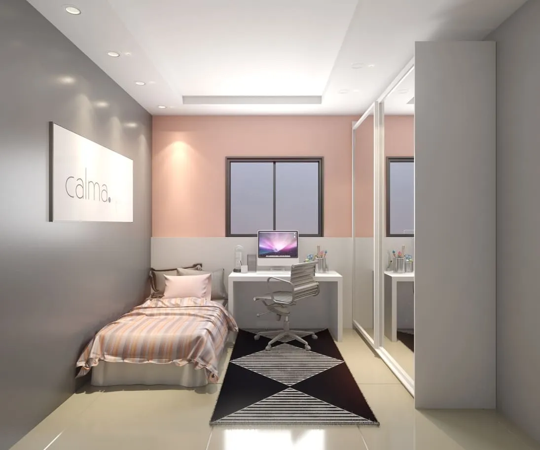 Projeto de casa térrea com 91,12m², 2 quartos, suíte, 2 banheiros e 2 vagas de garagem. Ideal para terrenos de 6x25m. Design funcional e moderno. Disponível na Solidar Projetos.