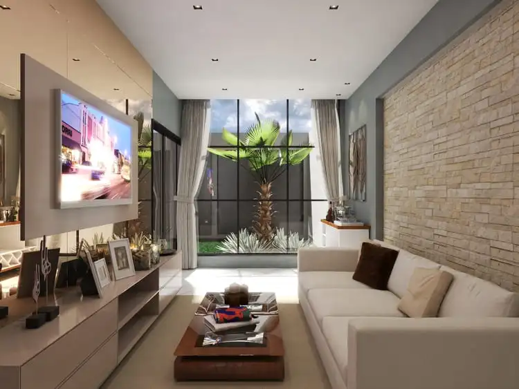 Sobrado com 163,80 m², 3 quartos, 2 suítes (uma com varanda), 3 banheiros, 2 vagas de garagem, fachada moderna e área íntima reservada - Ideal para lote de 06x25m