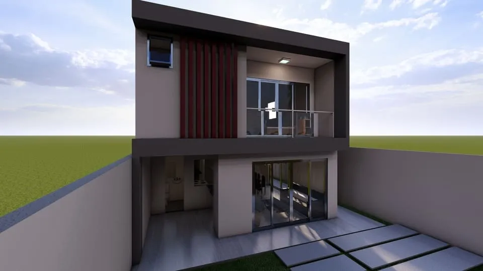 Sobrado com 110,81 m², 2 suítes, 3 banheiros, 1 vaga de garagem, espaço gourmet, 2 closets e fachada moderna e imponente - Ideal para lote de 08x20m